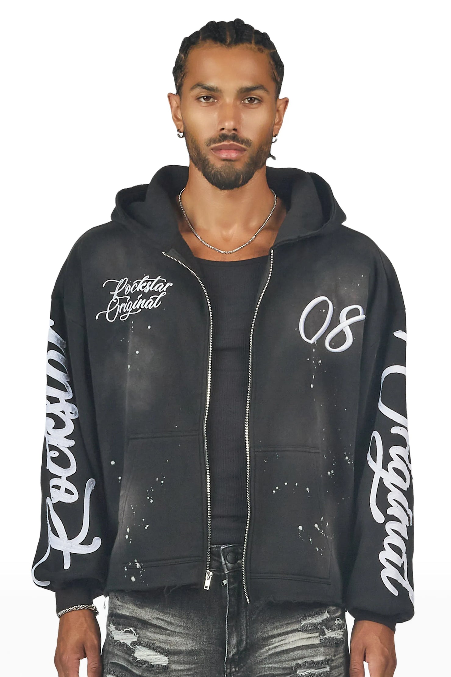 Hanif Black Zip Up Hoodie