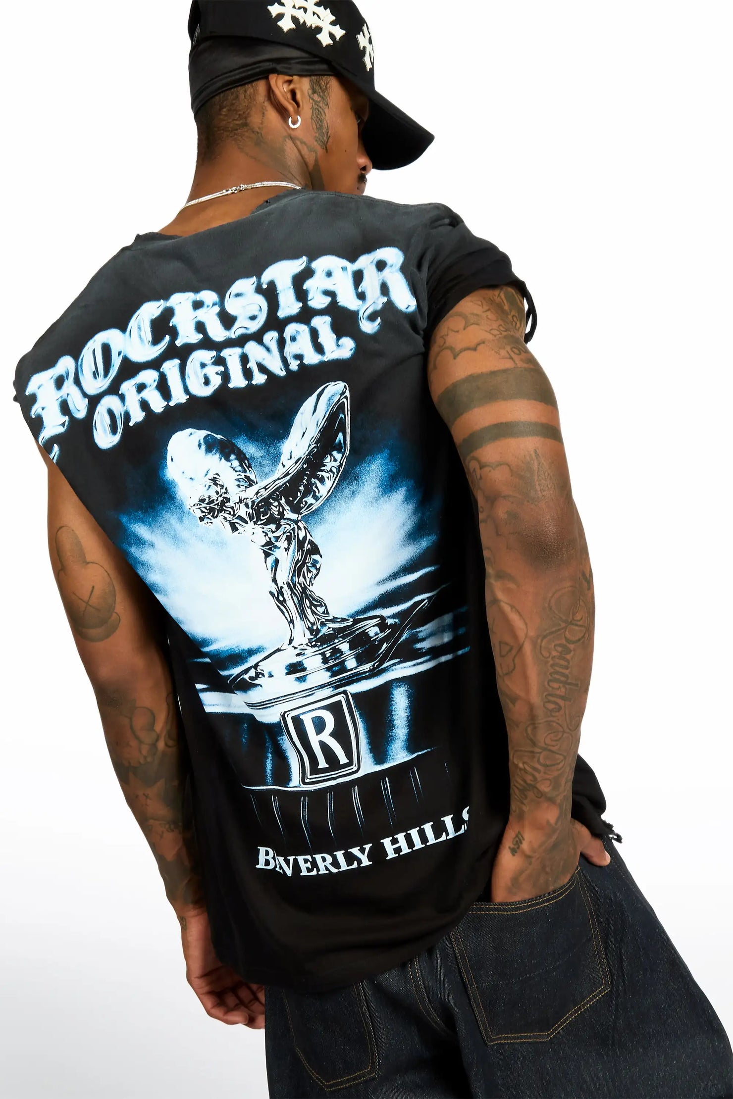 Rolls Black Oversized Graphic T-Shirt