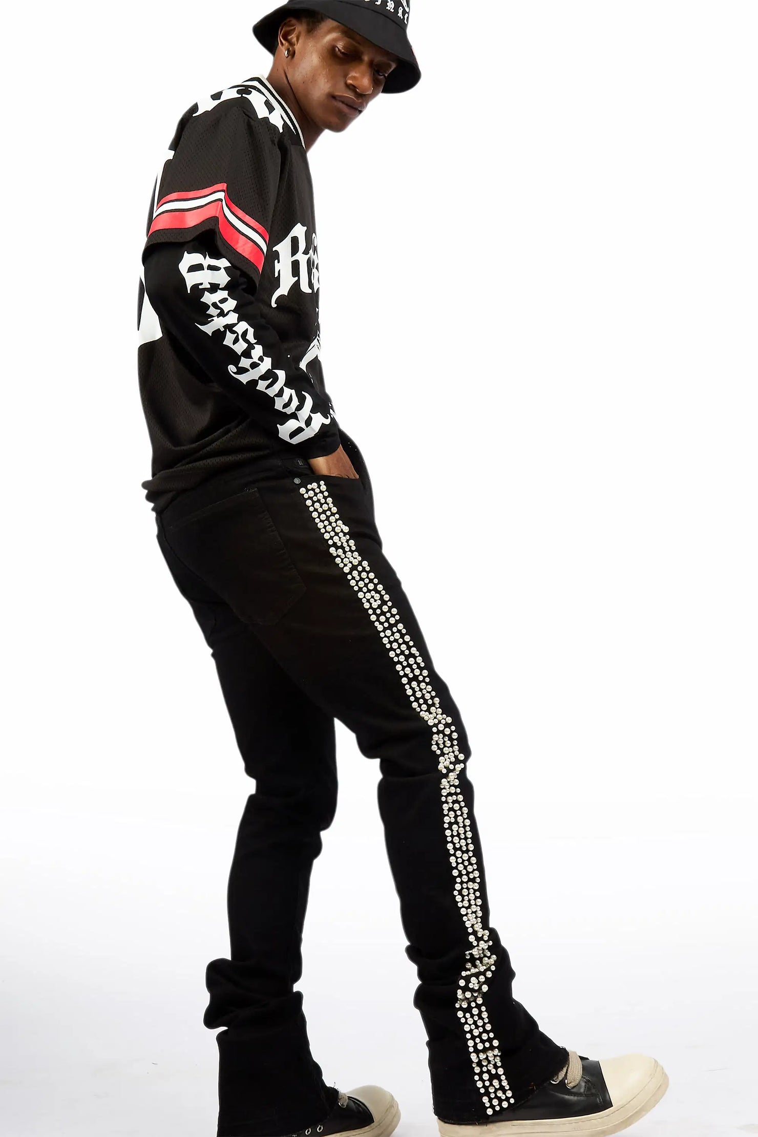 Taika Black Double Layer L/S Mesh Jersey