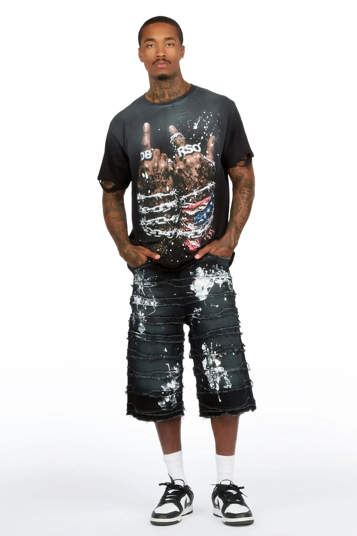 Melo Black Oversized Graphic T-Shirt