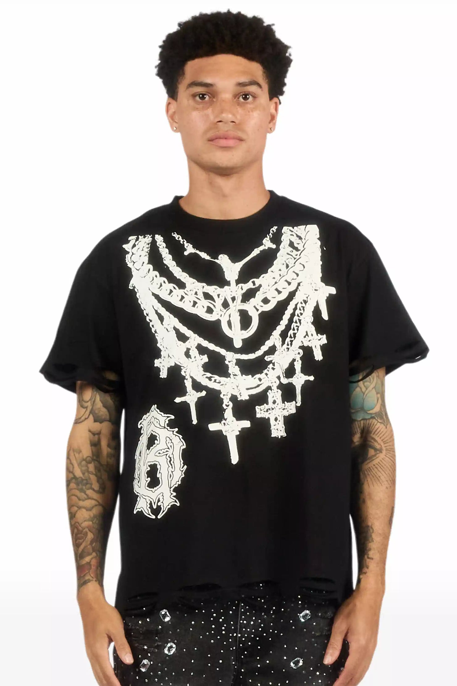 Nyro Black Oversized Graphic T-Shirt