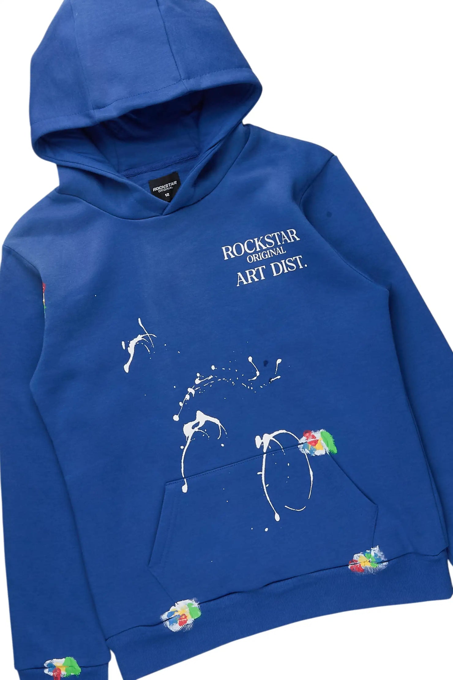 Boys Palmer Royal Blue Hoodie & Espen Black Stacked Jean Set