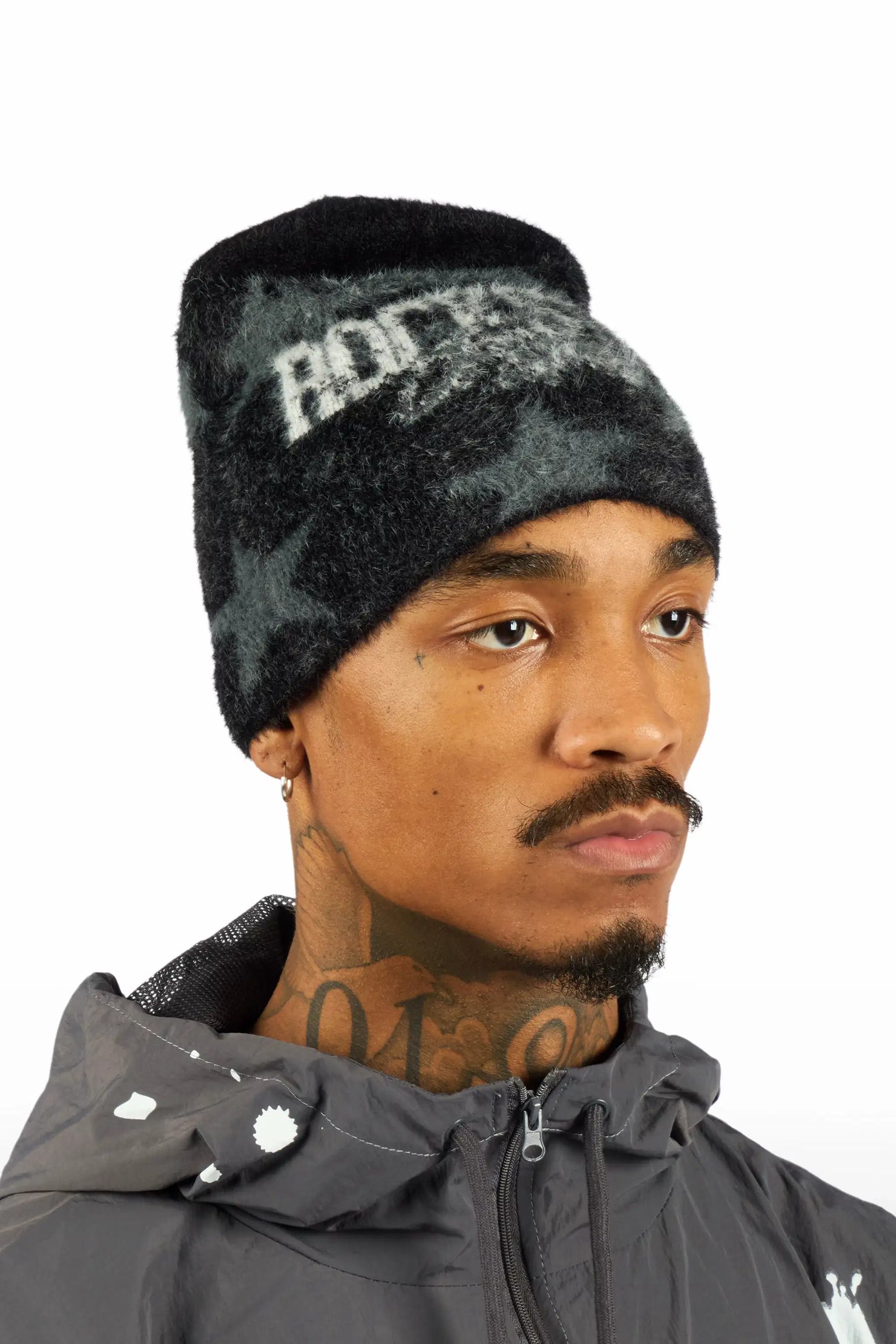 Allstar Black Knitted Mohair Beanie