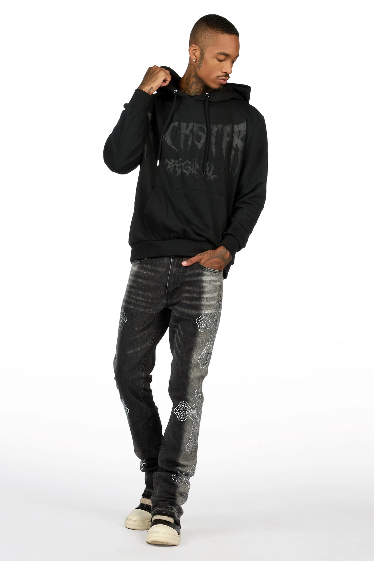 Andros Black Graphic Hoodie