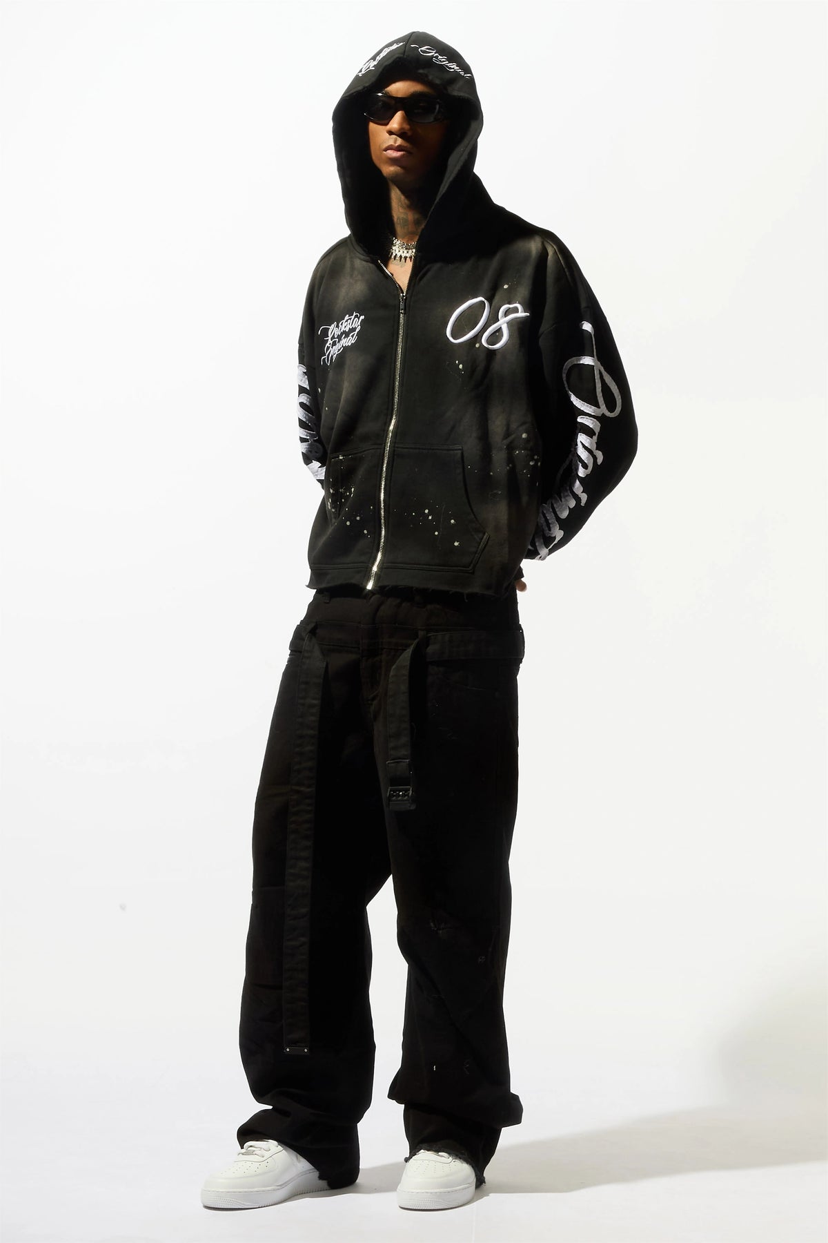 Hanif Black Zip Up Hoodie