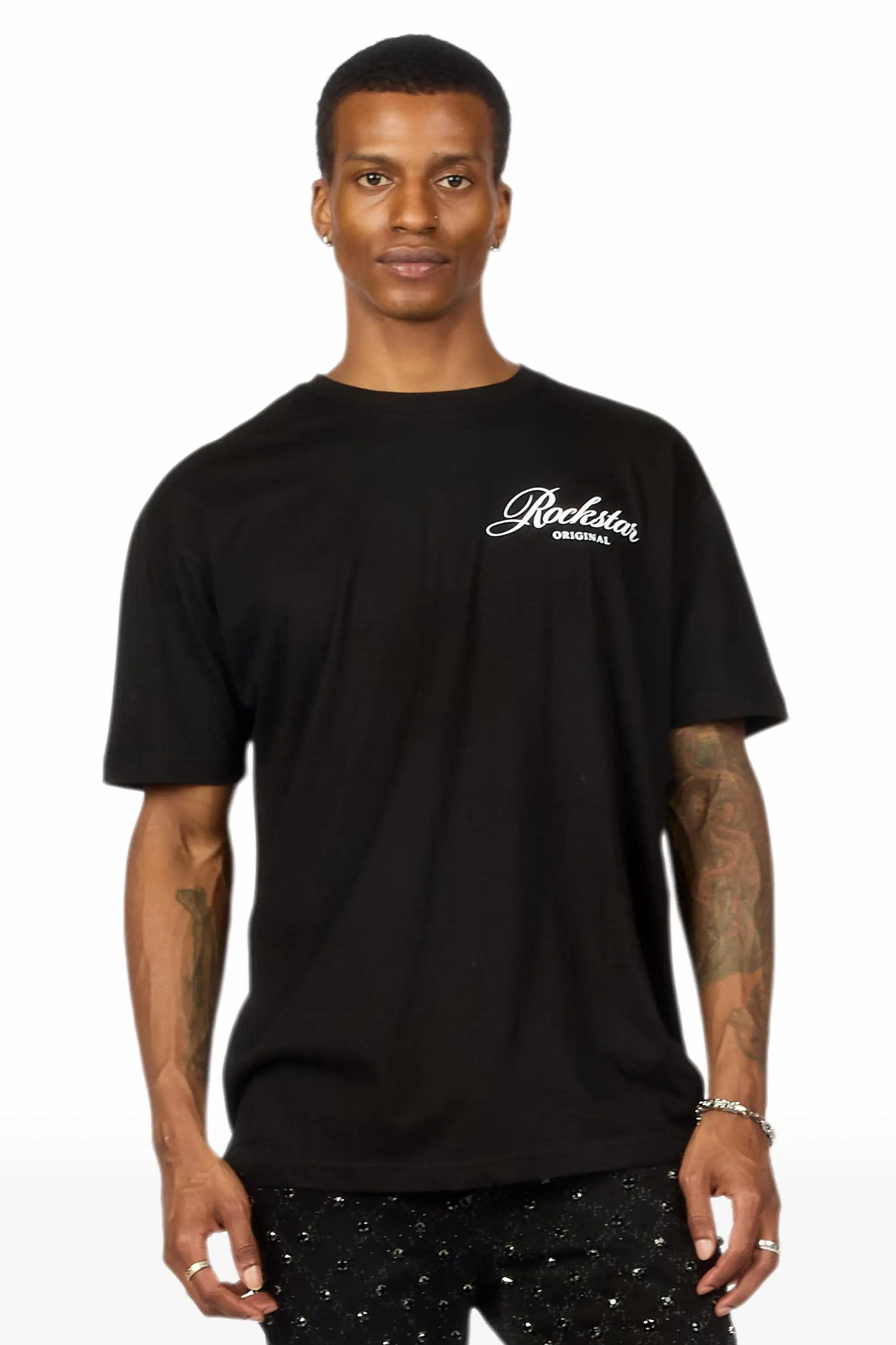 Domaric Black Oversized Graphic T-Shirt