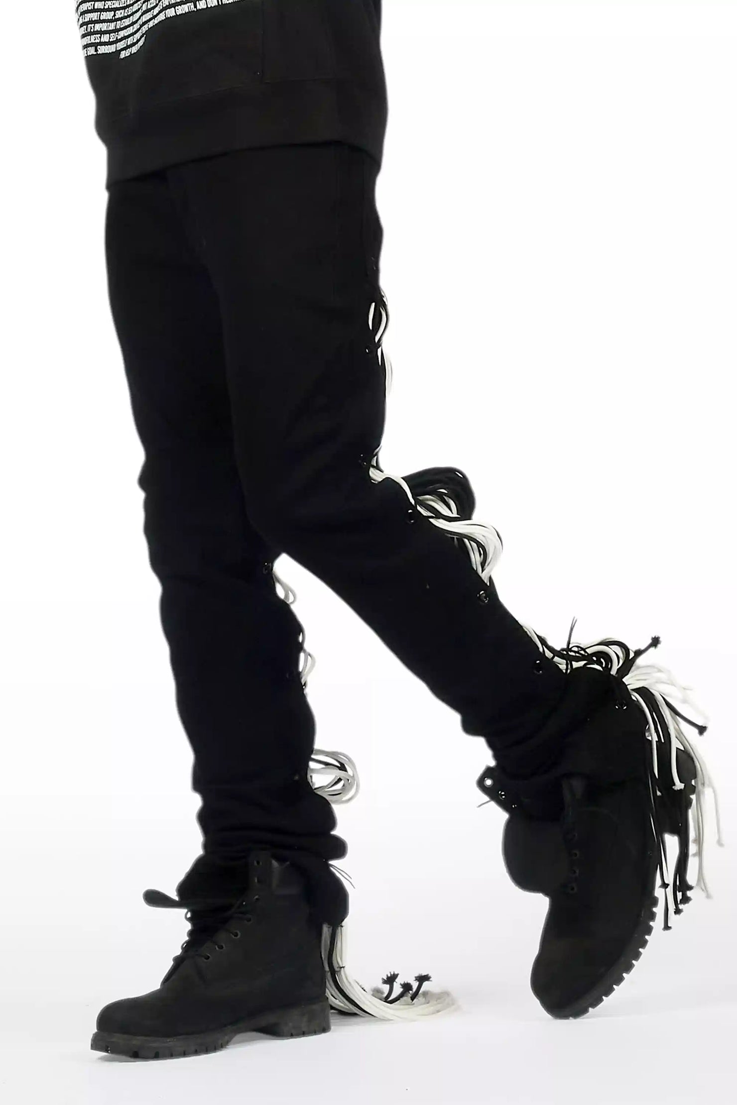 Otto Black Stacked Flare Jean