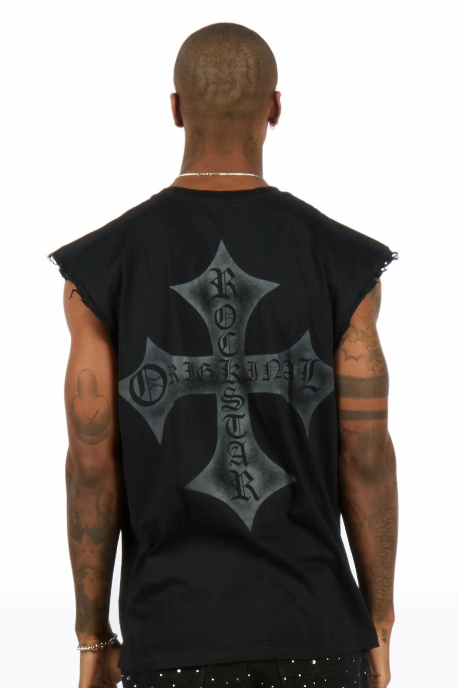 Marizon Black Cut off Tee