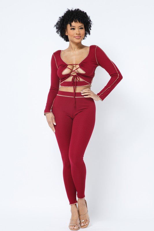 Giavanna Burgundy Matching Set