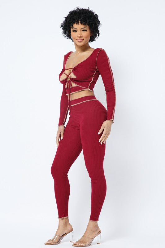 Giavanna Burgundy Matching Set