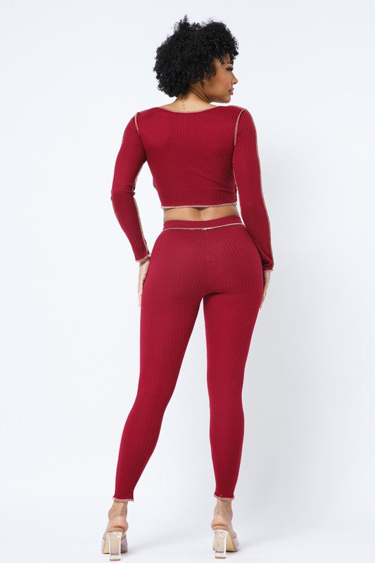Giavanna Burgundy Matching Set