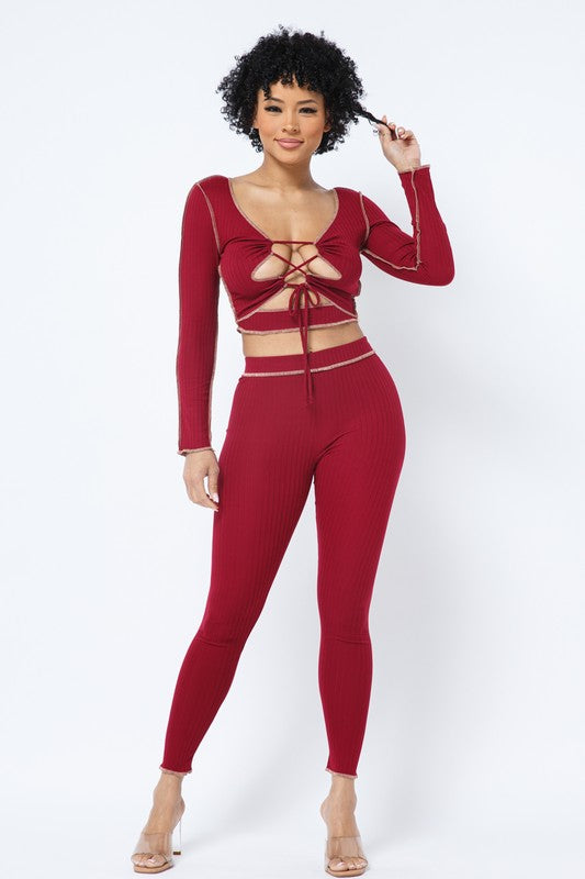 Giavanna Burgundy Matching Set