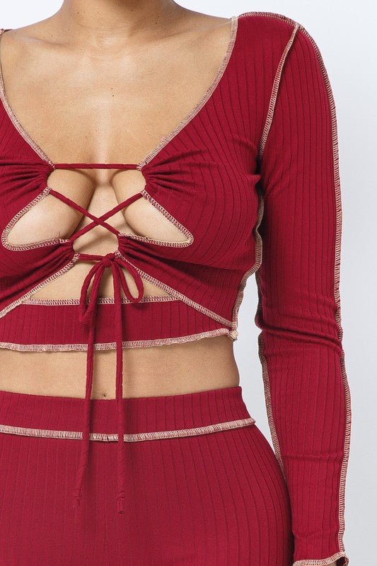 Giavanna Burgundy Matching Set