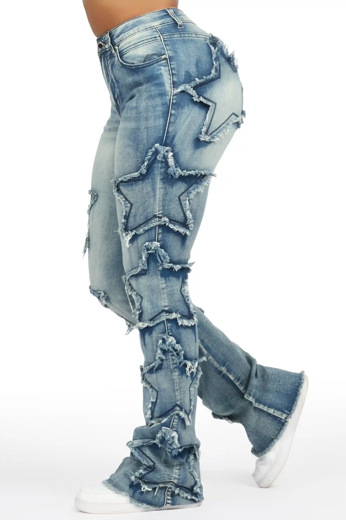Sinayah Tint Wash Stacked Flare Jean