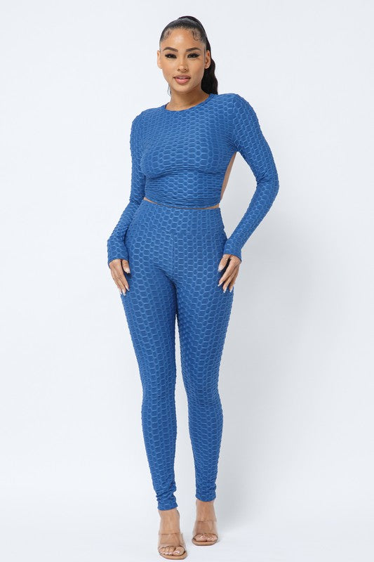 Jenifer Blue Active Legging Set