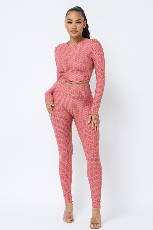 Jenifer Pink Active Legging Set