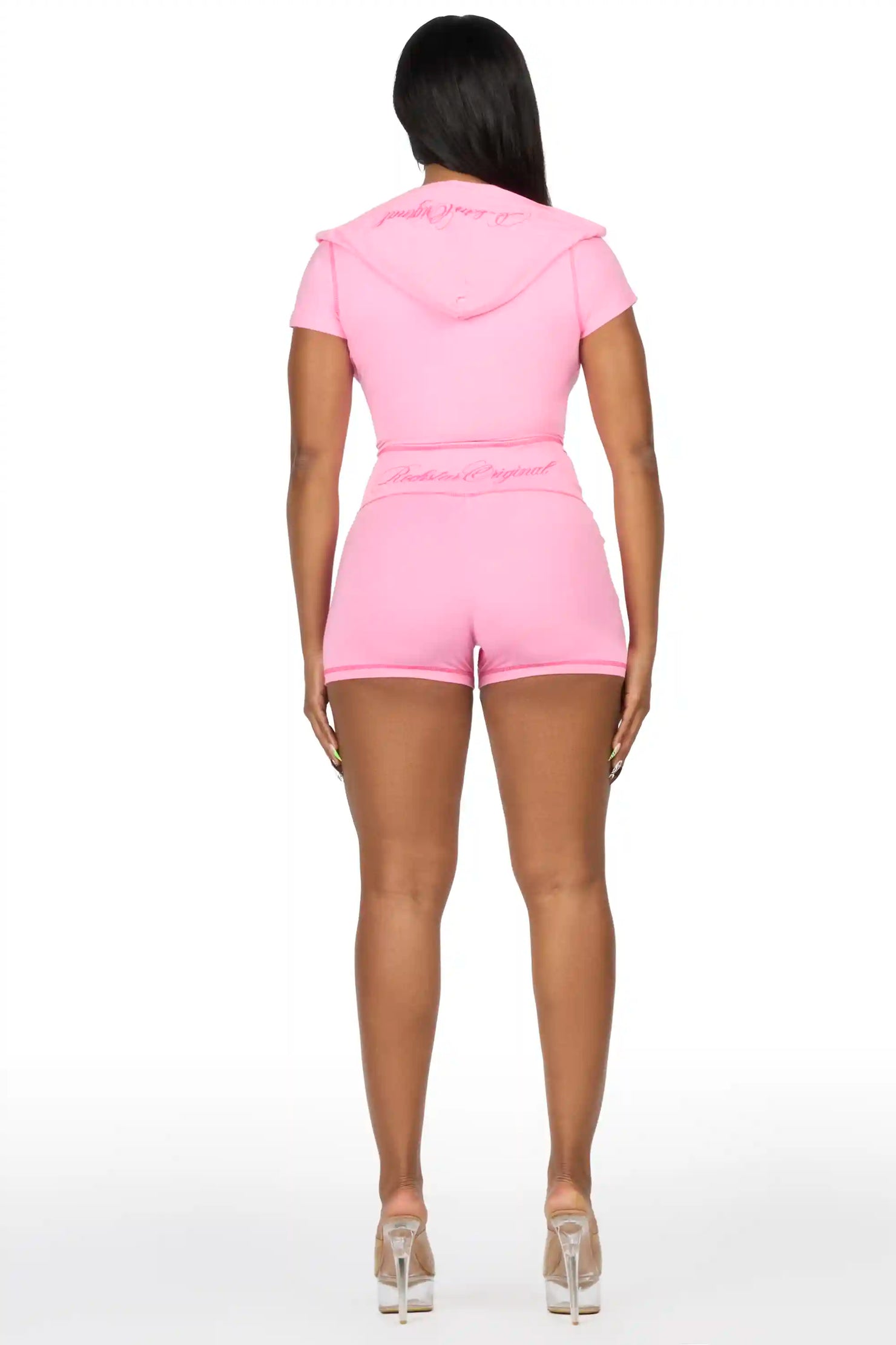Caternia Pink Zip Top Short Set