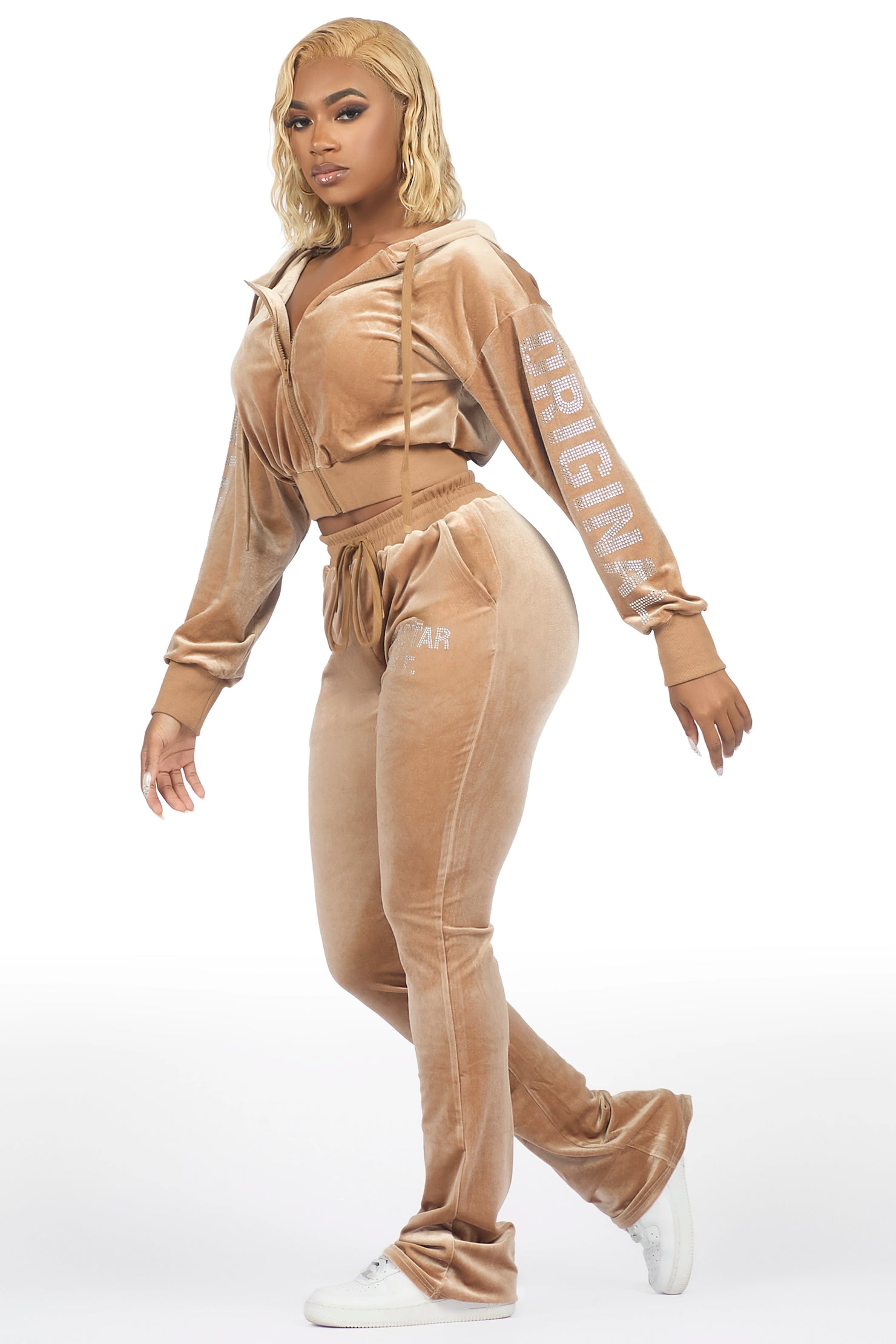 Shakura Camel Stacked Velour Trackset