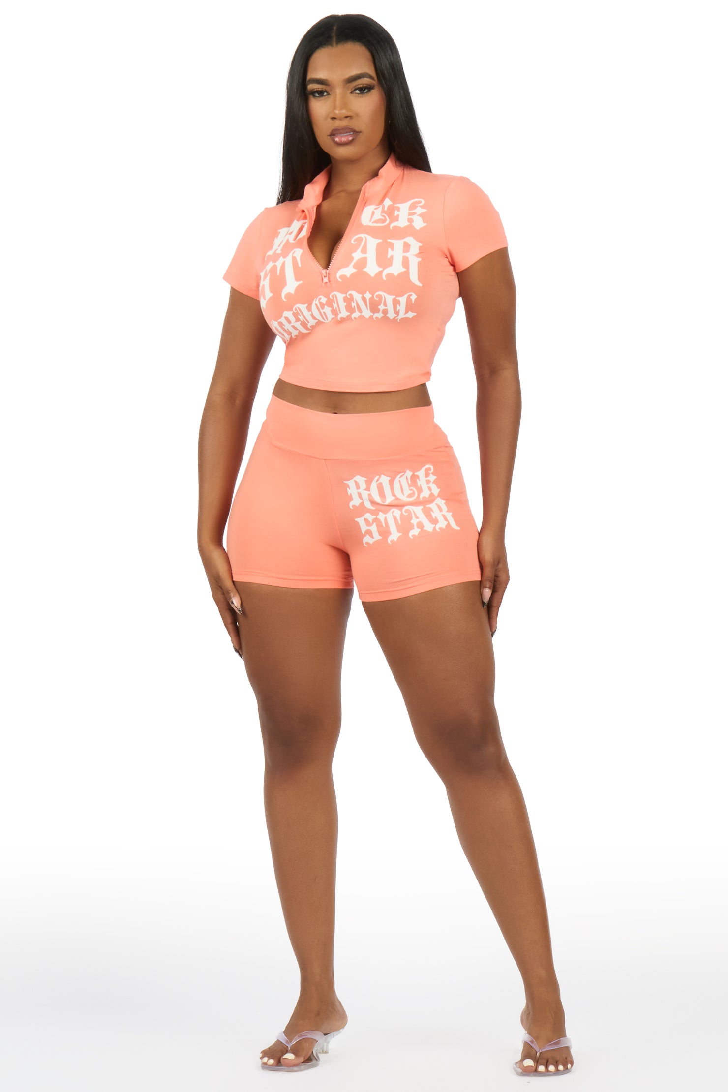 Takeshia Orange Short Set
