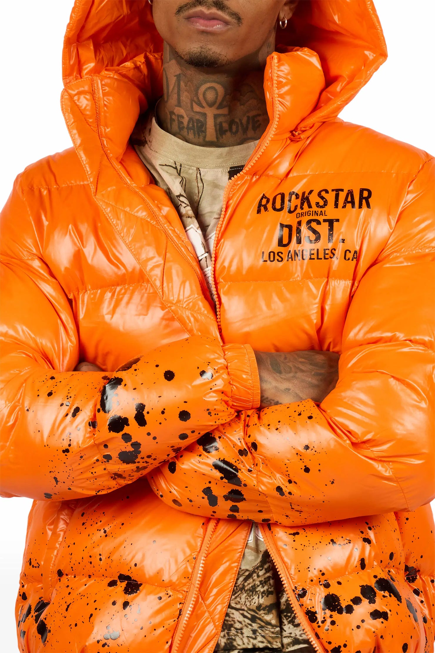 Raffer Orange Heavy Puffer Jacket