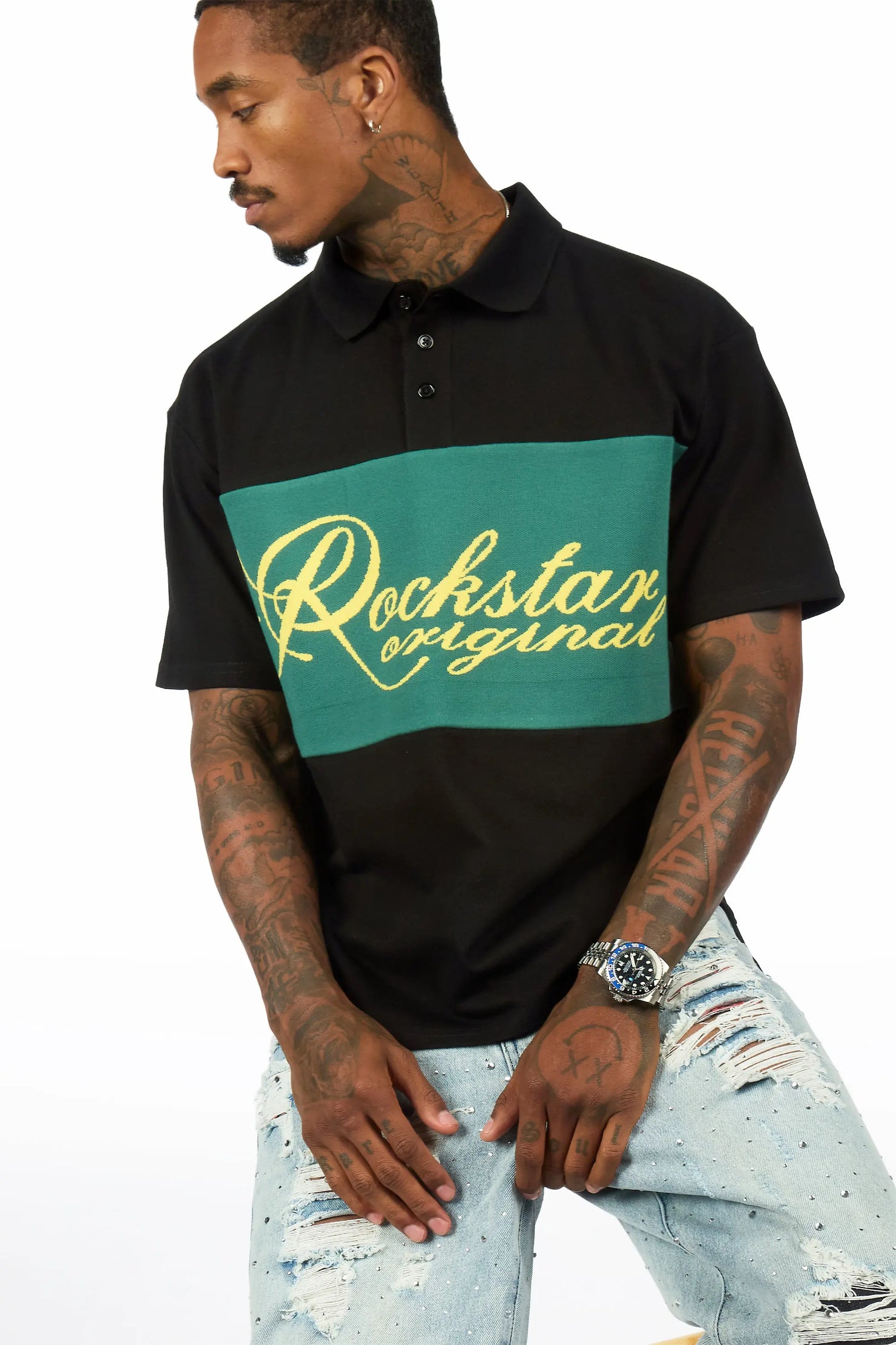 Elad Black Polo Shirt