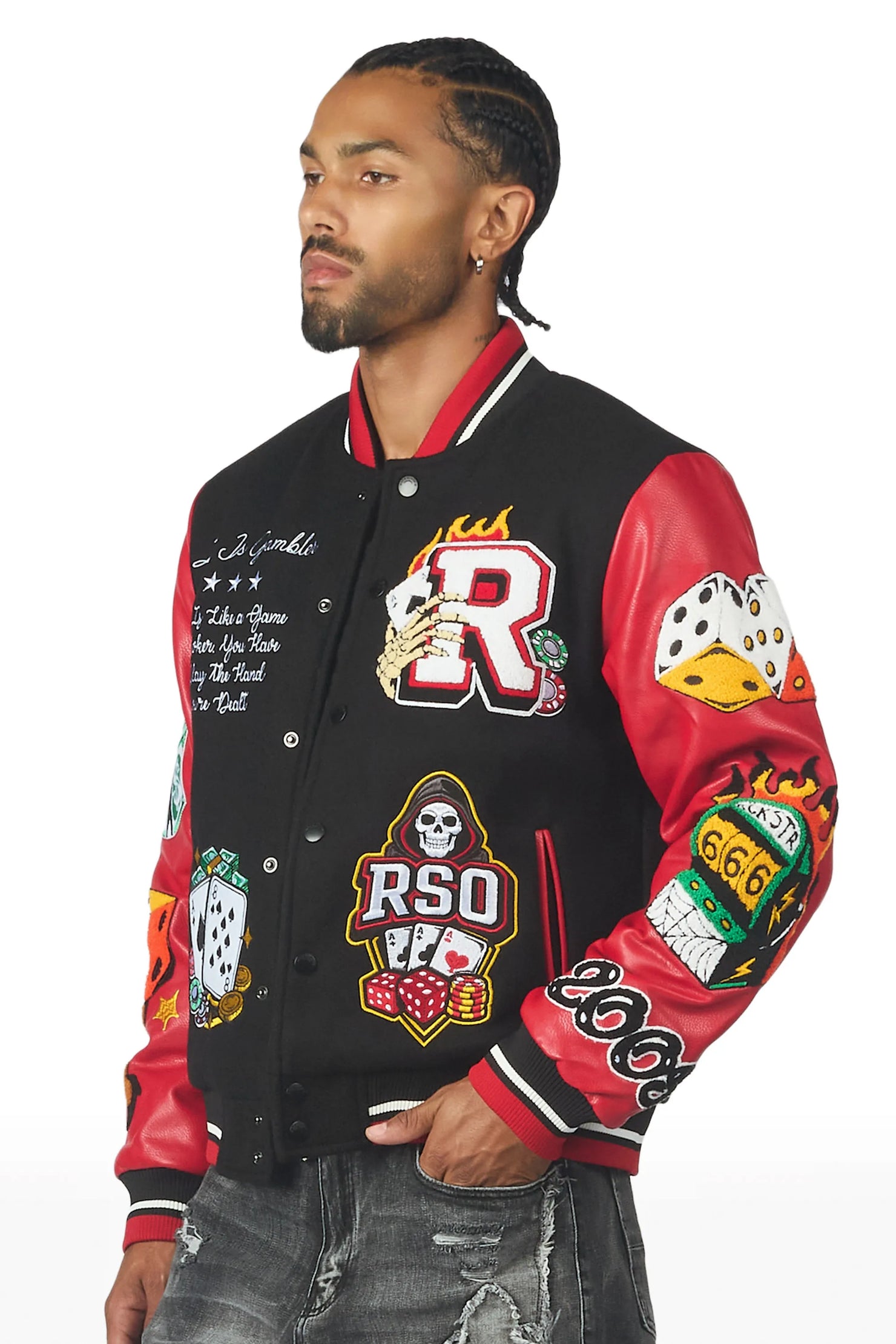 Henderson Black/Red Varsity Jacket