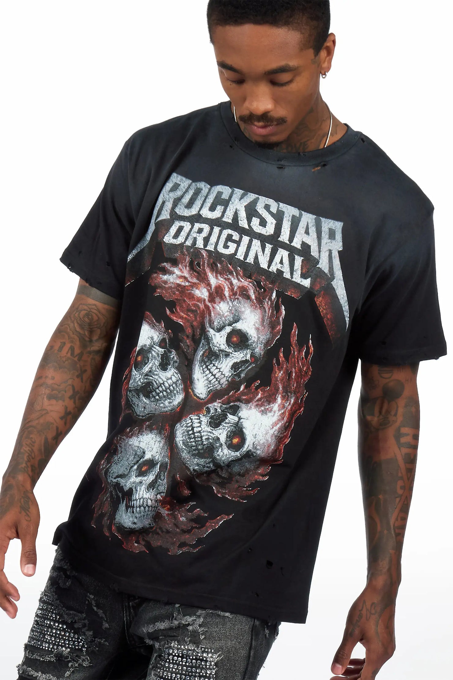 Cayson Black Oversized Graphic T-Shirt