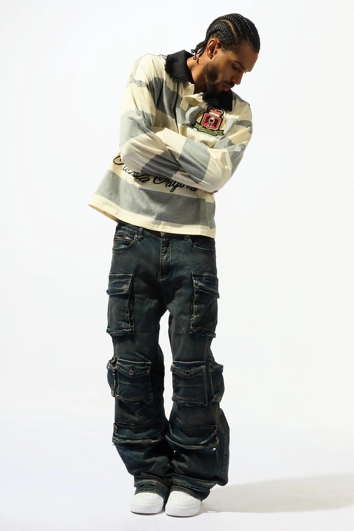Mahesh Dark Blue Baggy Cargo Jean