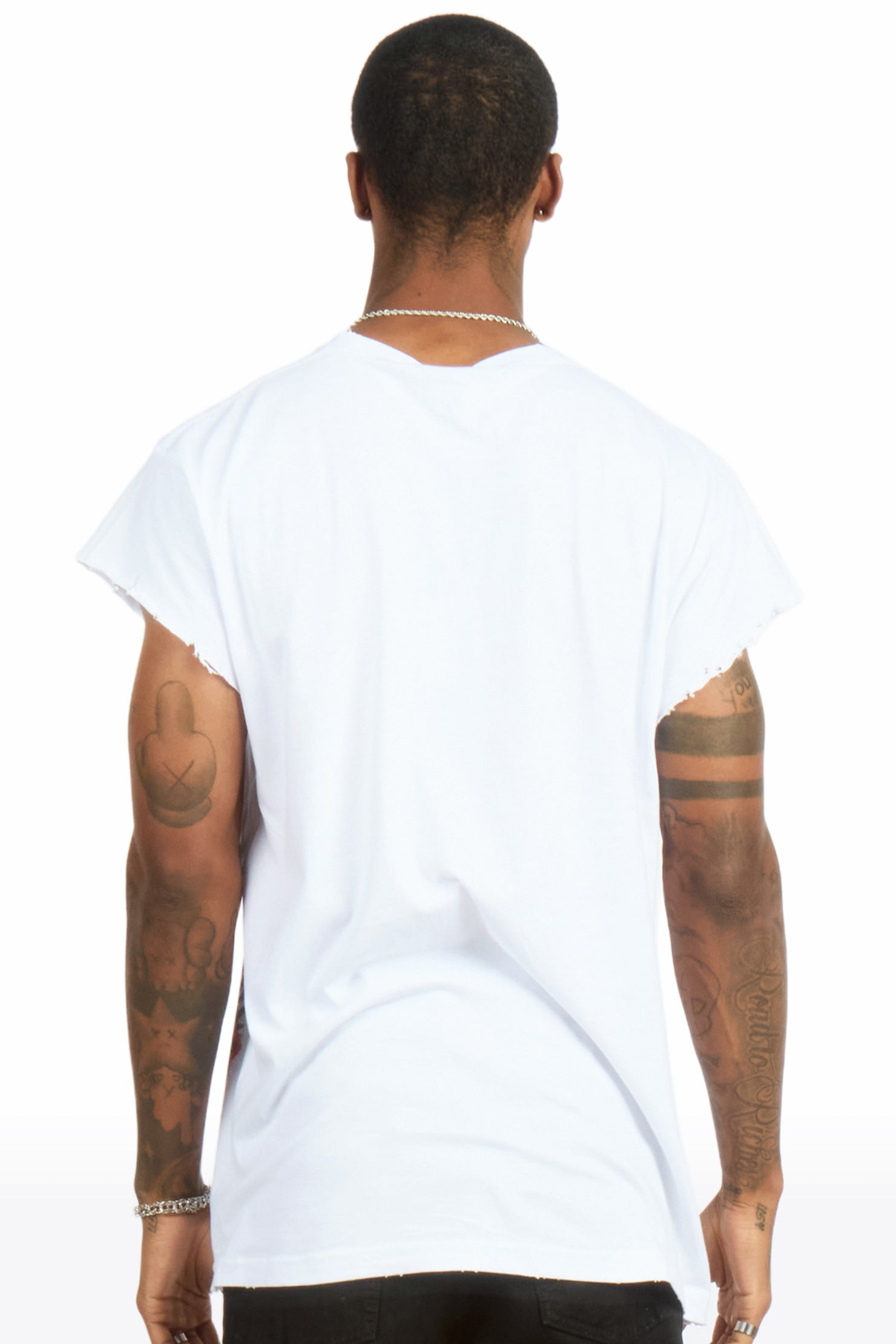 Falon White Cut off Tee