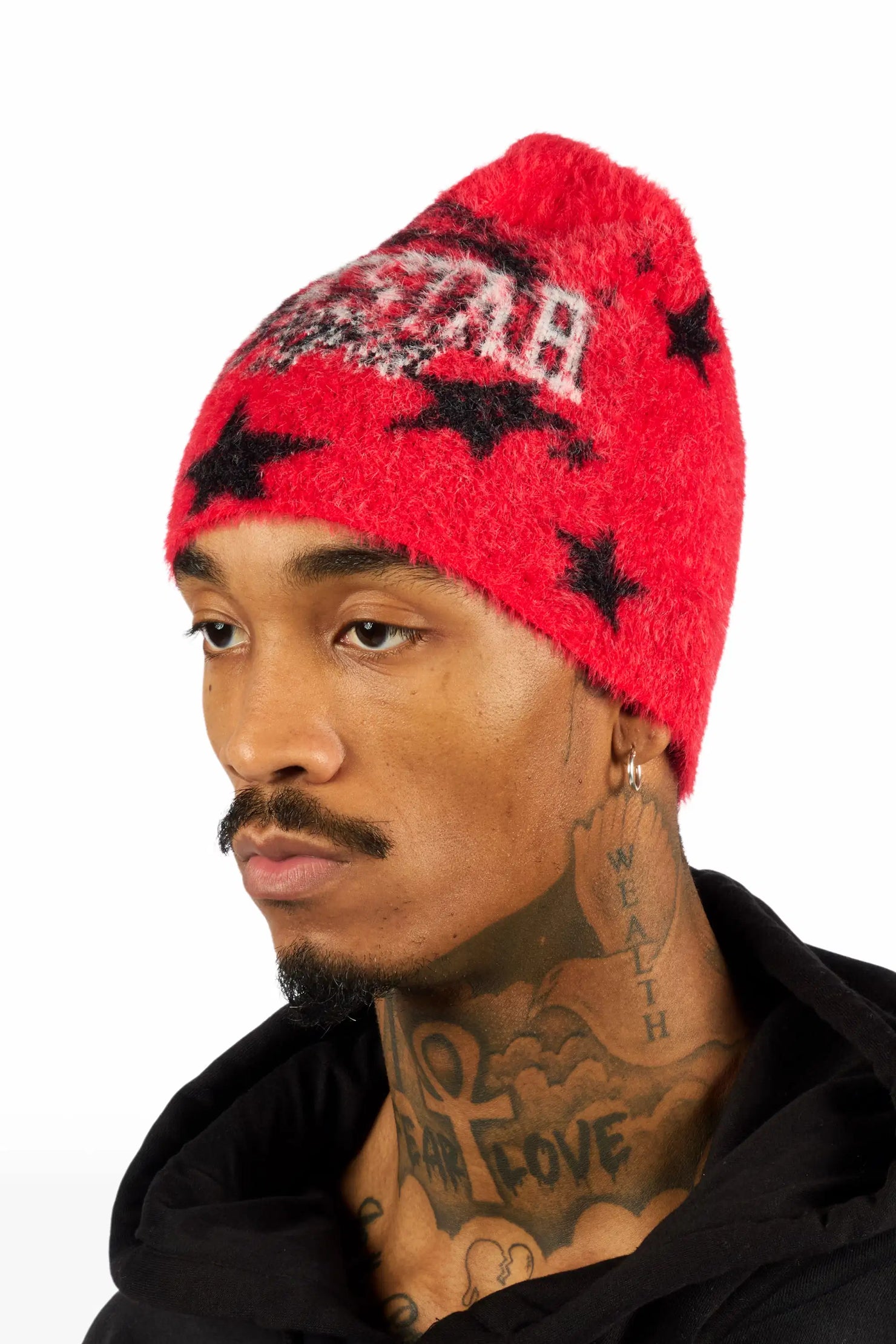Allstar Red Knitted Mohair Beanie