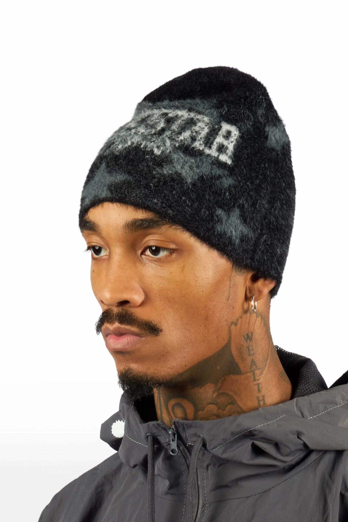 Allstar Black Knitted Mohair Beanie