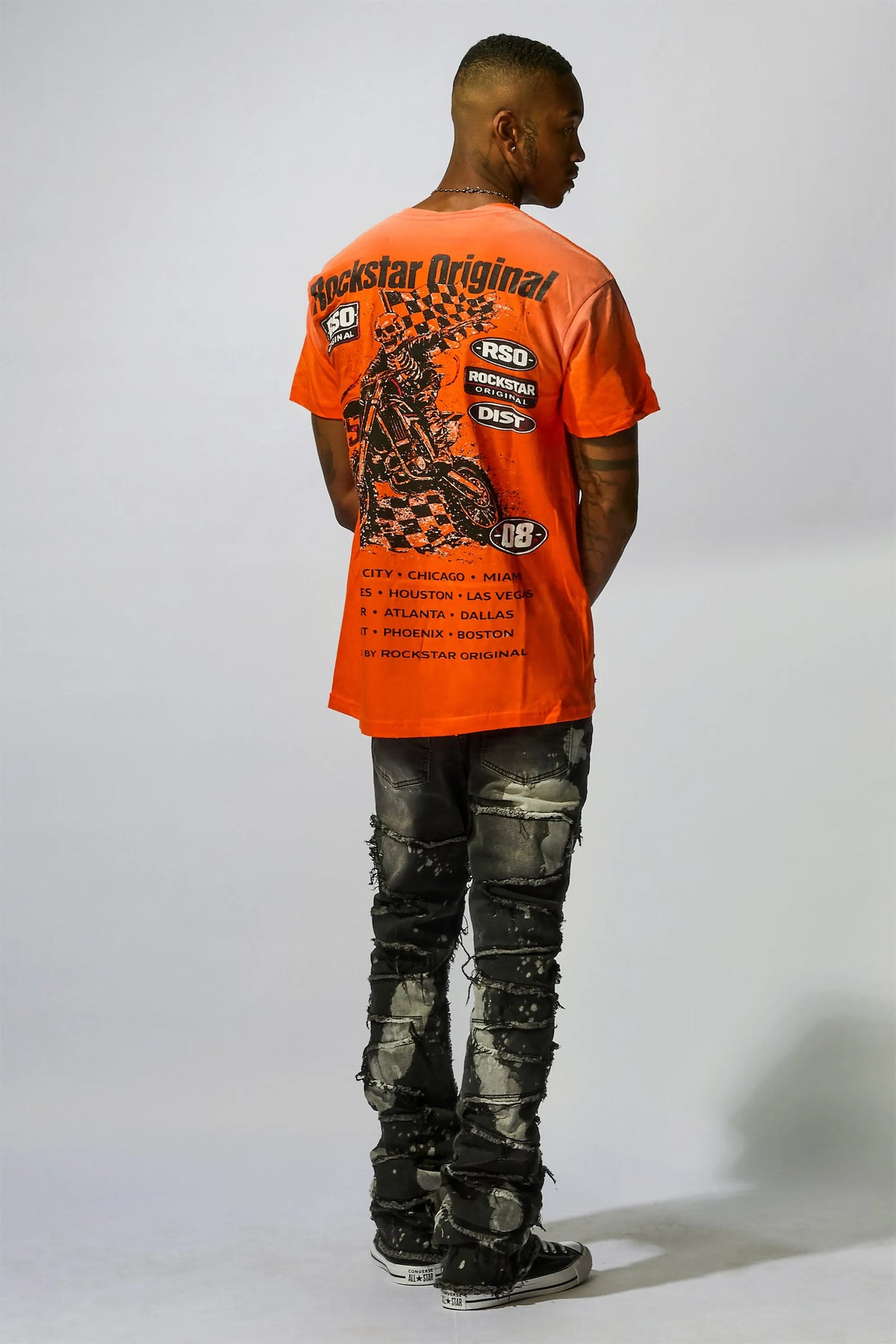 Lewis Orange Oversized Graphic T-Shirt