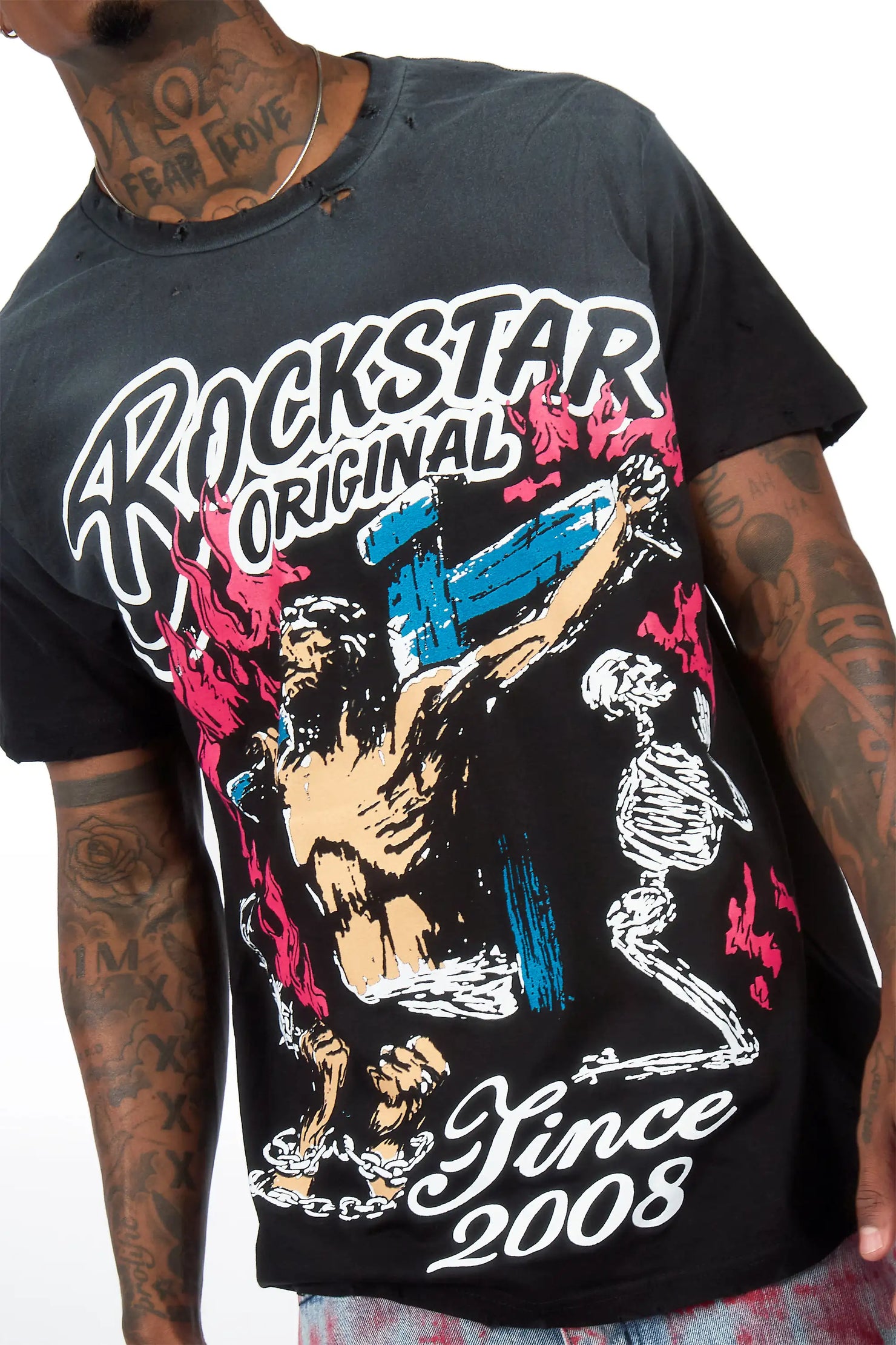 Kyren Black Oversized Graphic T-Shirt