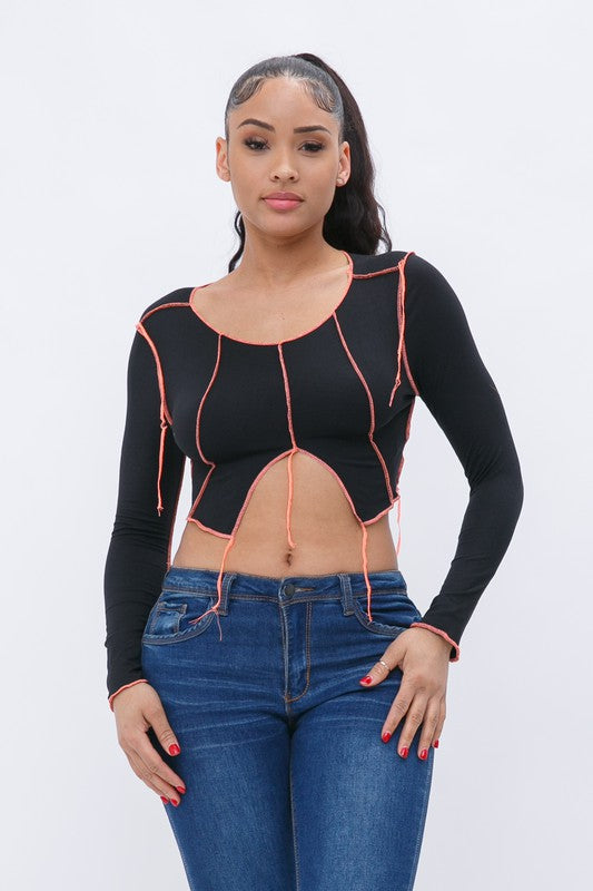 Kendell Black Long Sleeve Top