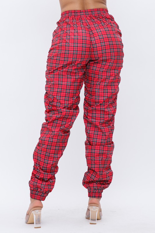 Pheyella Red Plaid Nylon Pant