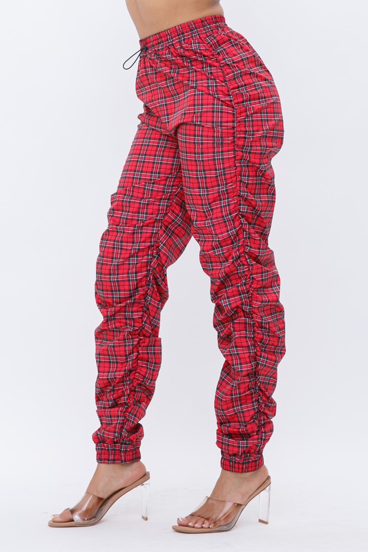 Pheyella Red Plaid Nylon Pant