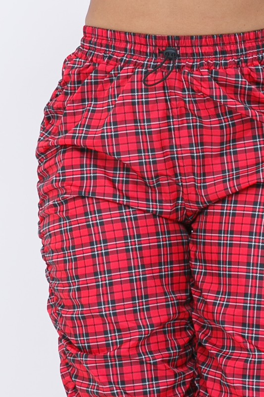 Pheyella Red Plaid Nylon Pant