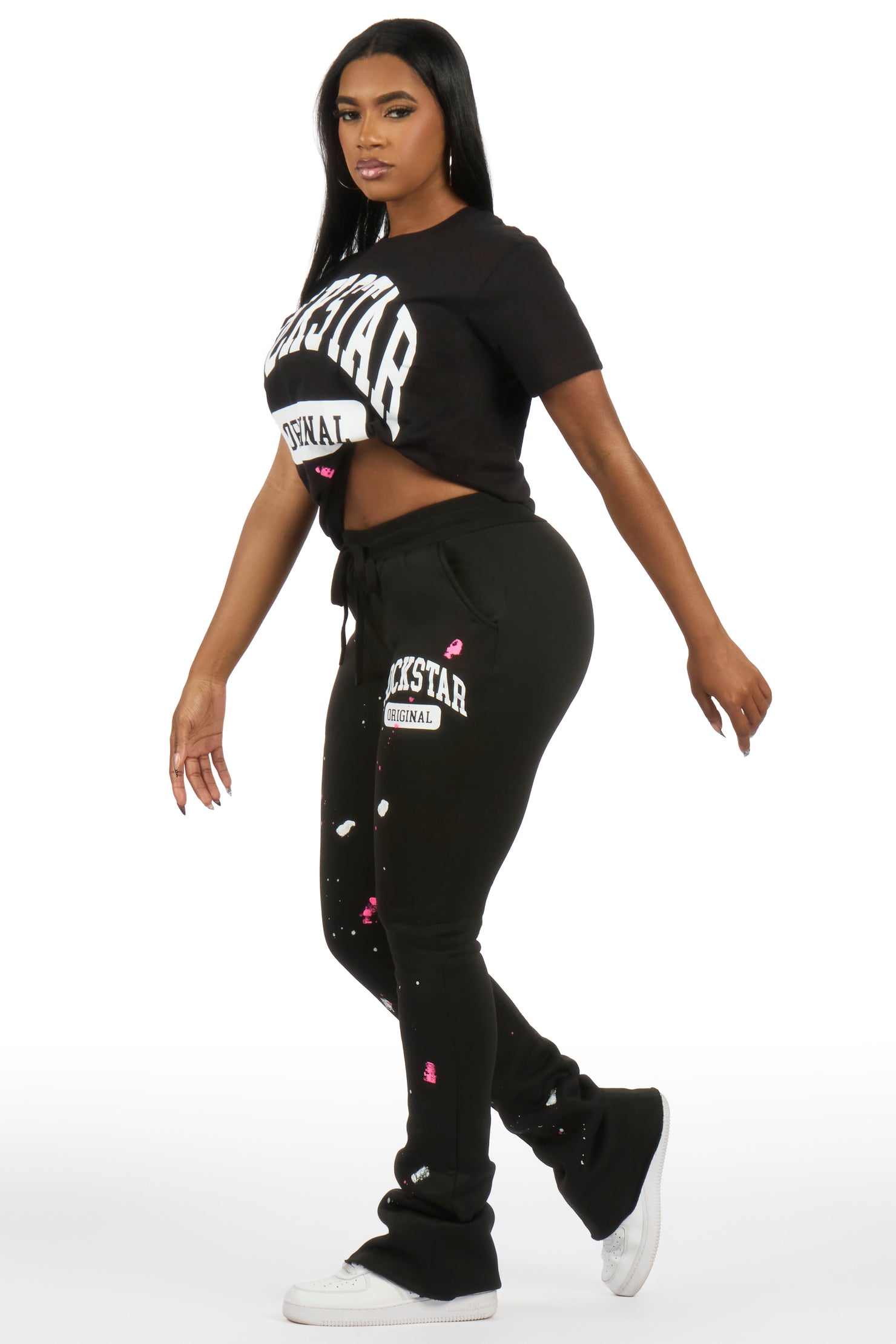 Yasmine Black T-Shirt Trackset