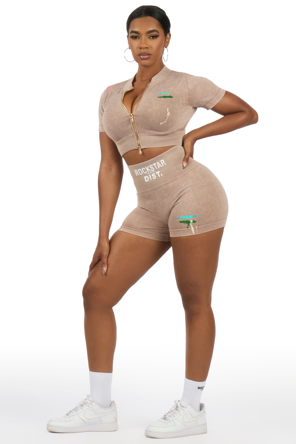 Sheena Mocha Bike Short Set