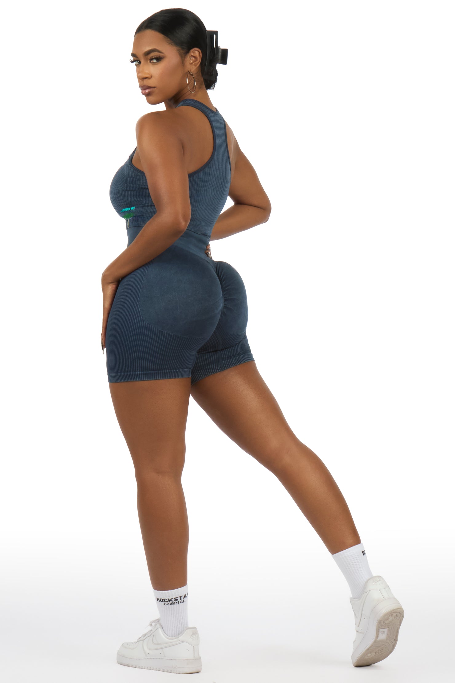 Nekoya Navy Painted Active Bike Short Set