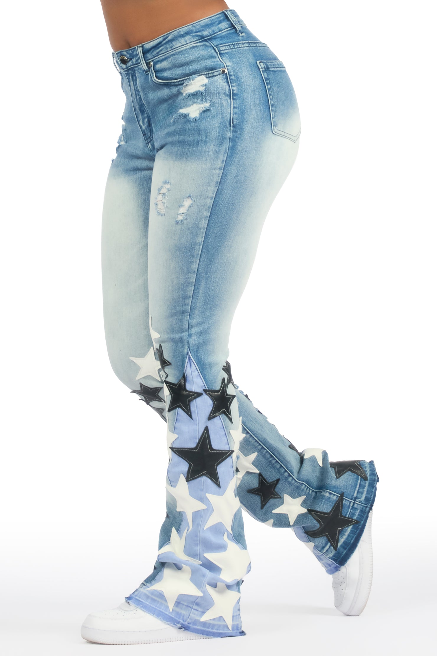 Adella Med. Wash Stacked Jean