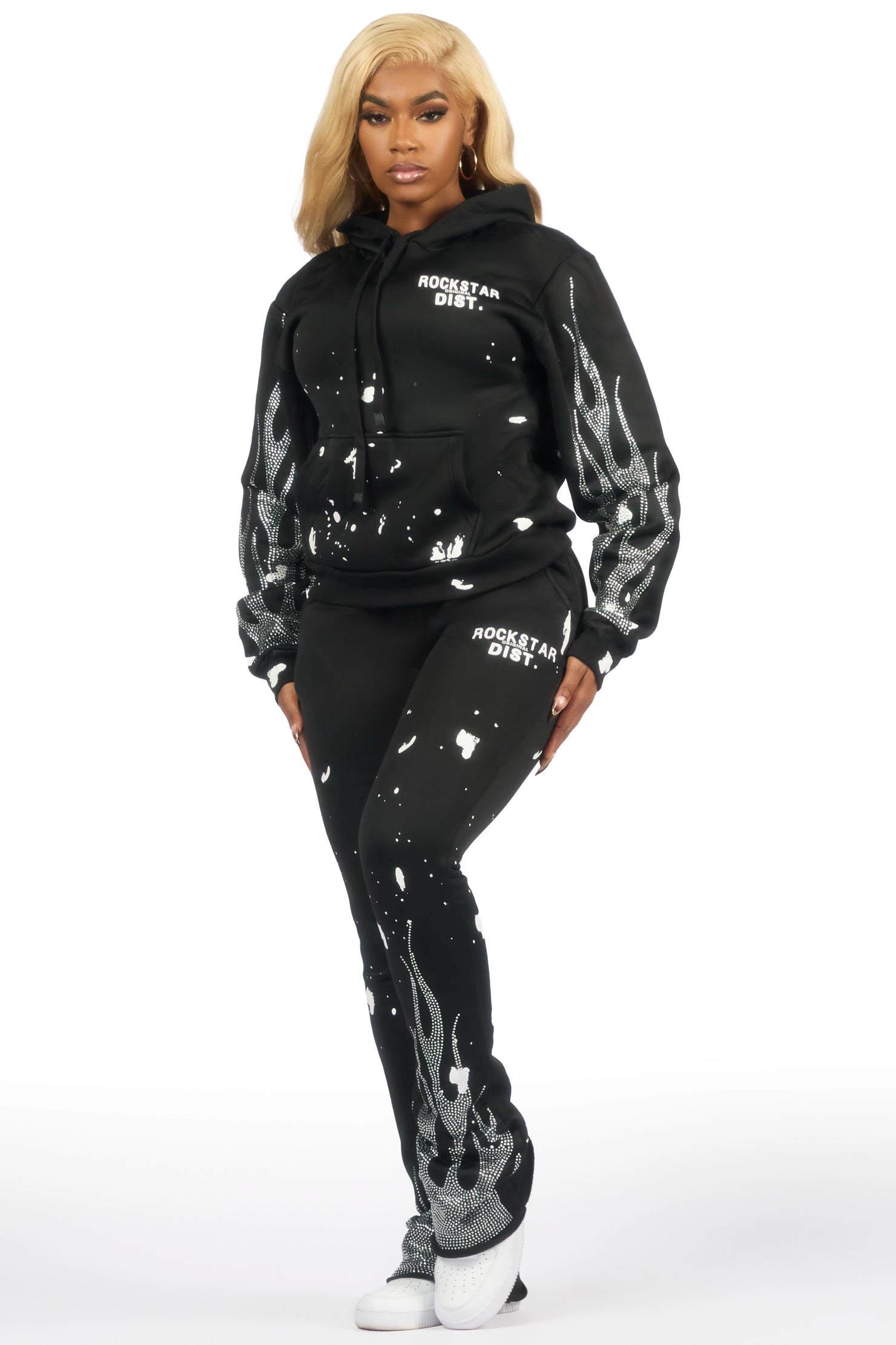 Sunna Black Rhinestone Super Stacked Trackset