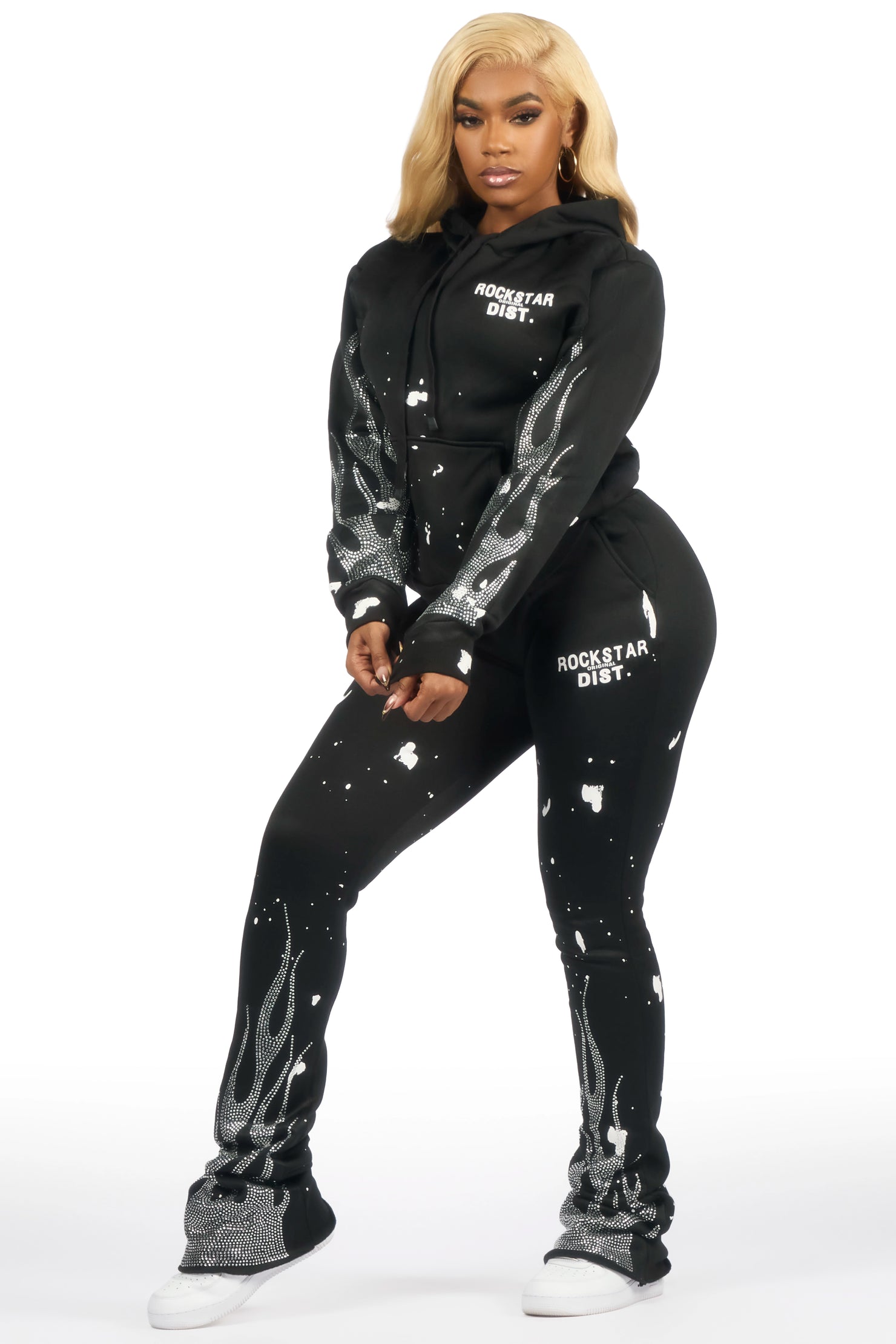 Sunna Black Rhinestone Super Stacked Trackset