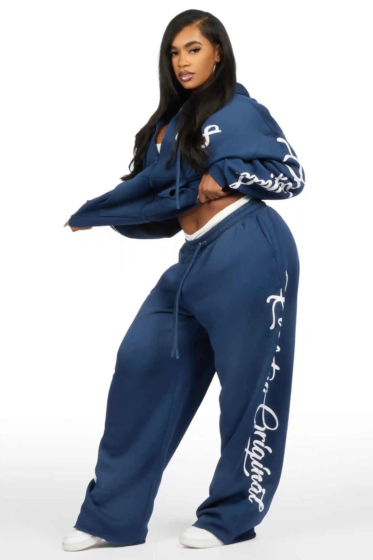Nakesha 3.0 Navy Zip Up Baggy Track Set