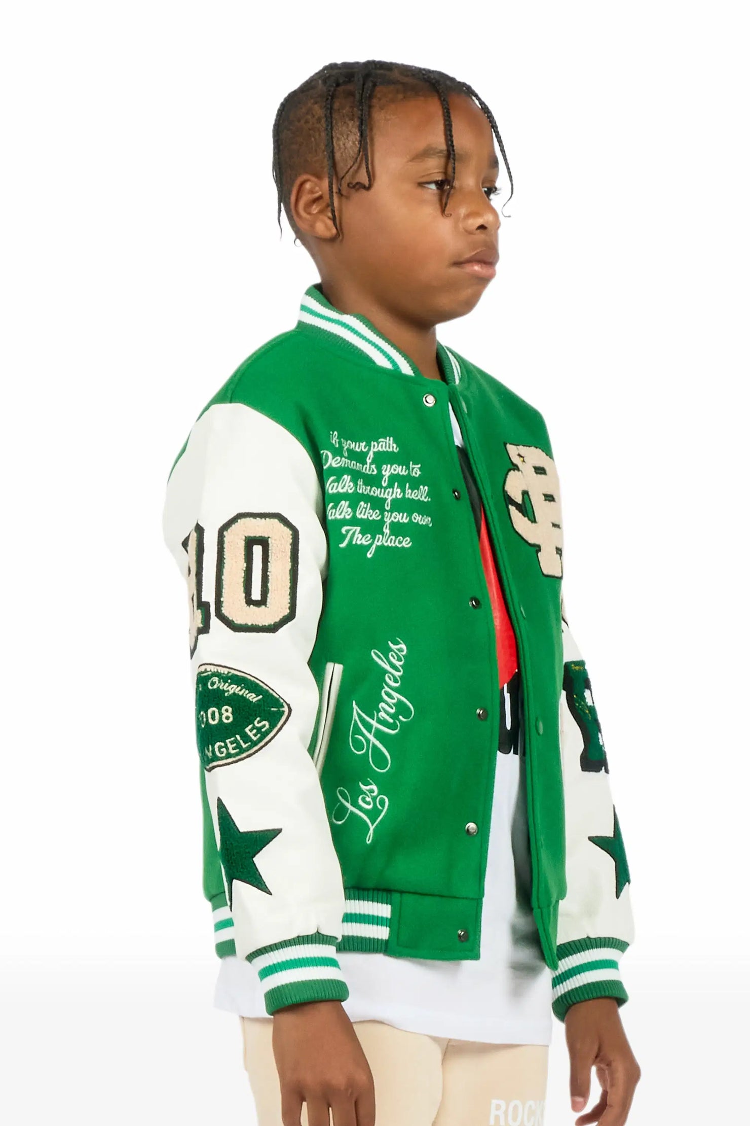 Boys Balser Green Varsity Jacket