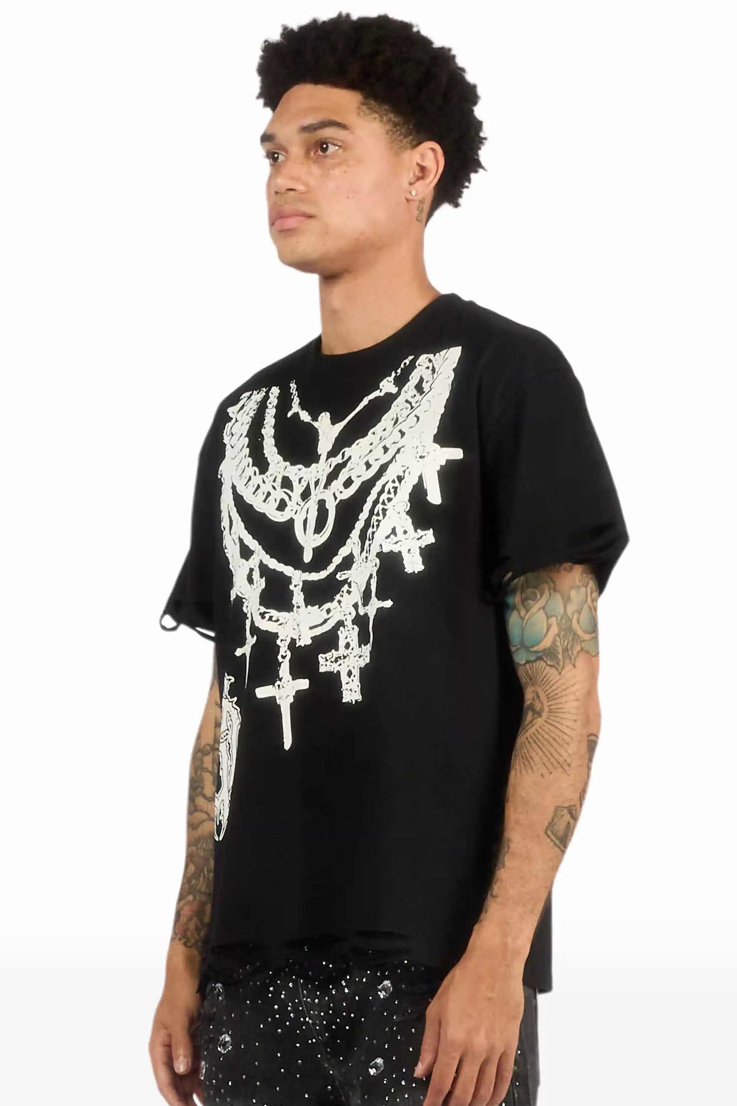 Nyro Black Oversized Graphic T-Shirt