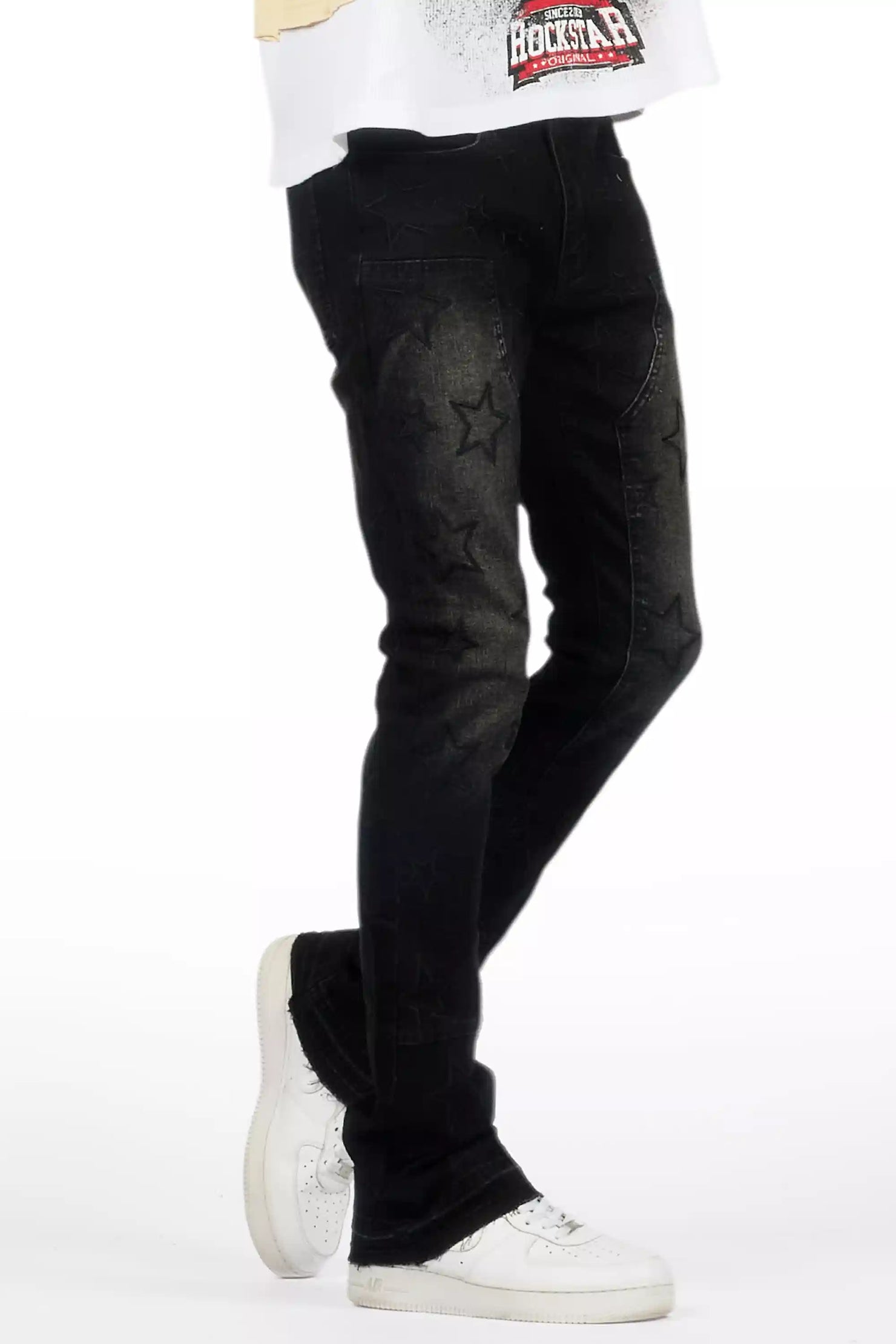 Starship Dark Grey Stacked Flare Jean