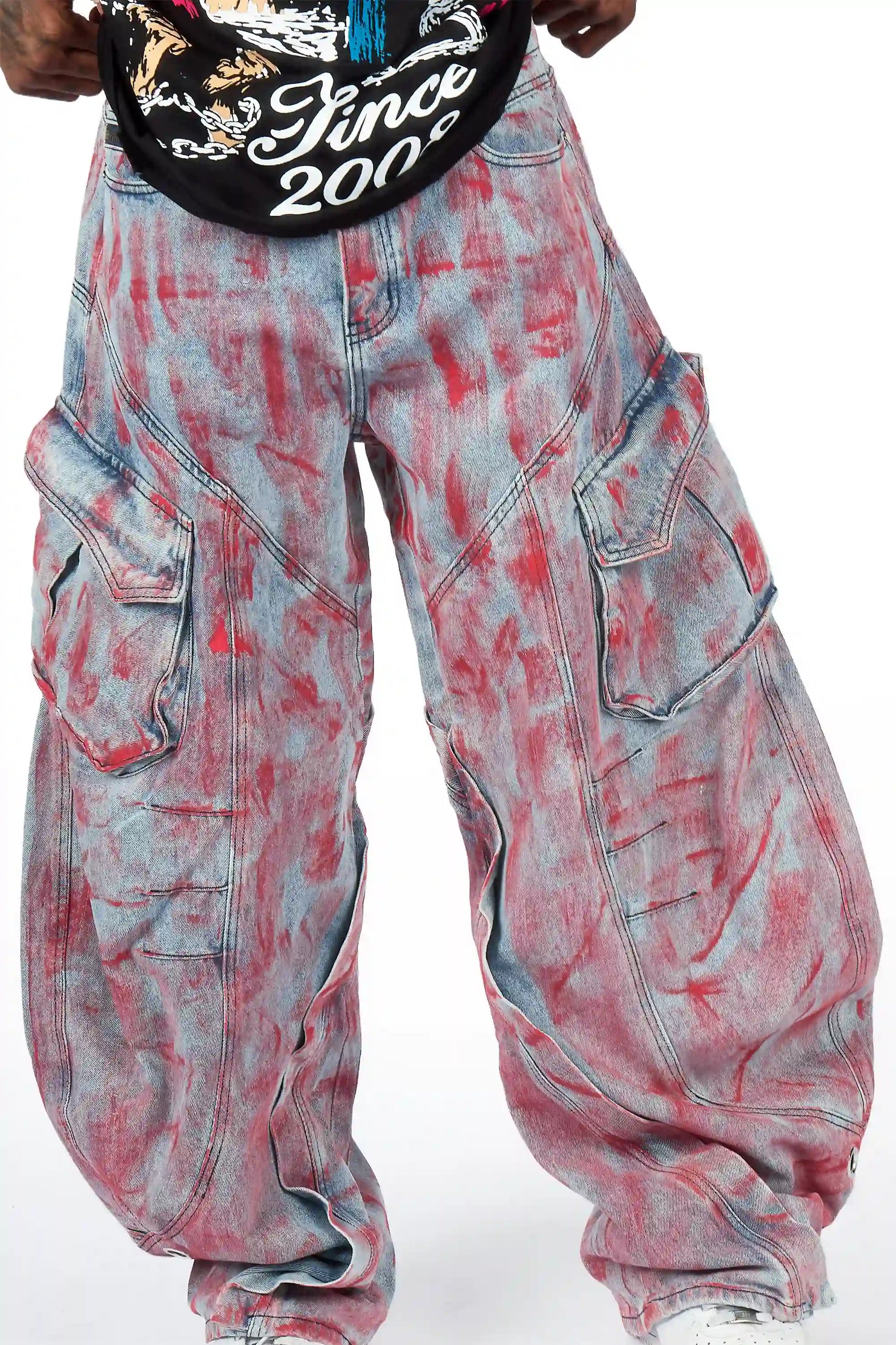 Tren Red/Blue Barrel Fit Jean