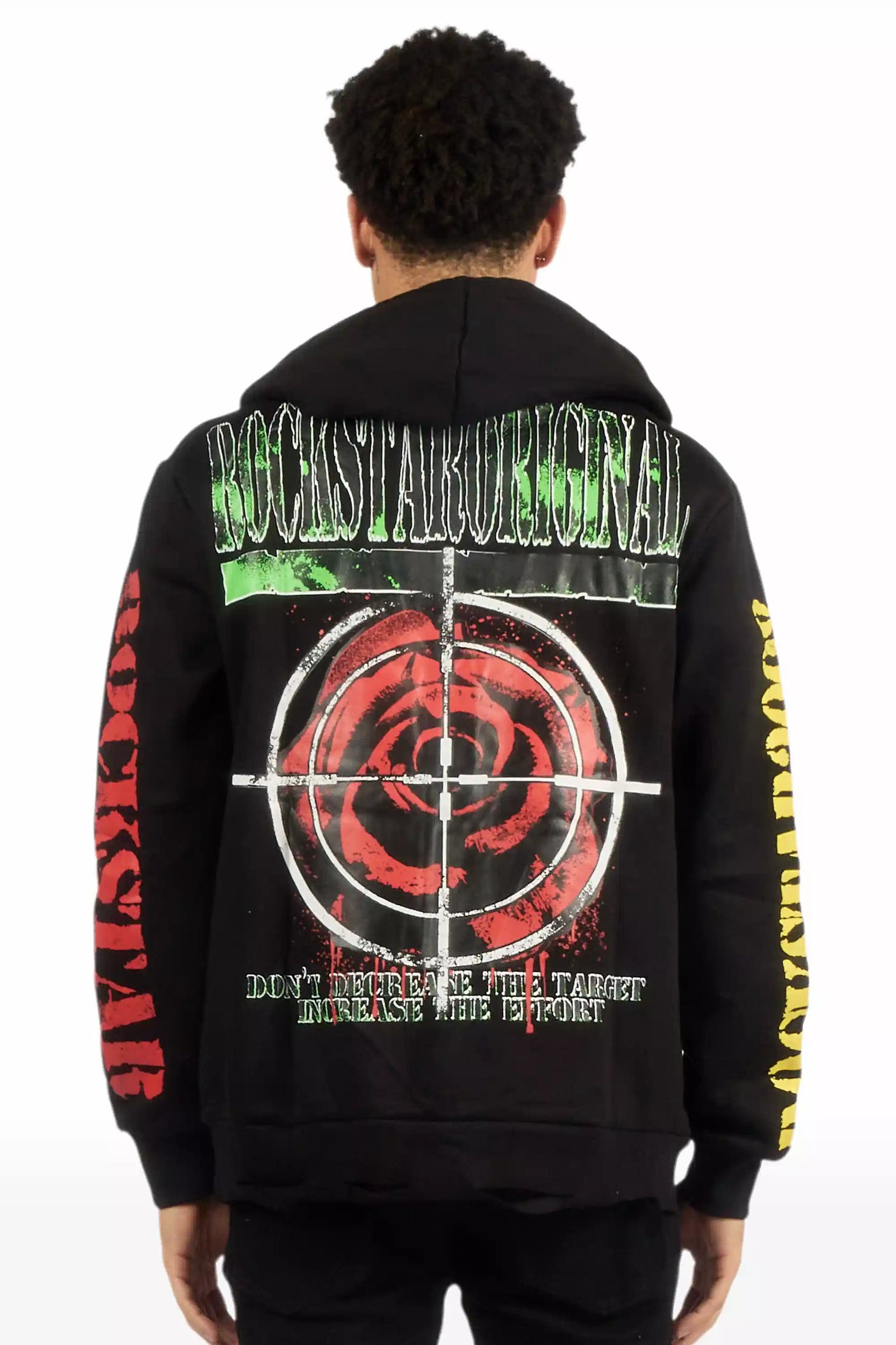 Kilshot Romance Black Distressed Graphic Hoodie