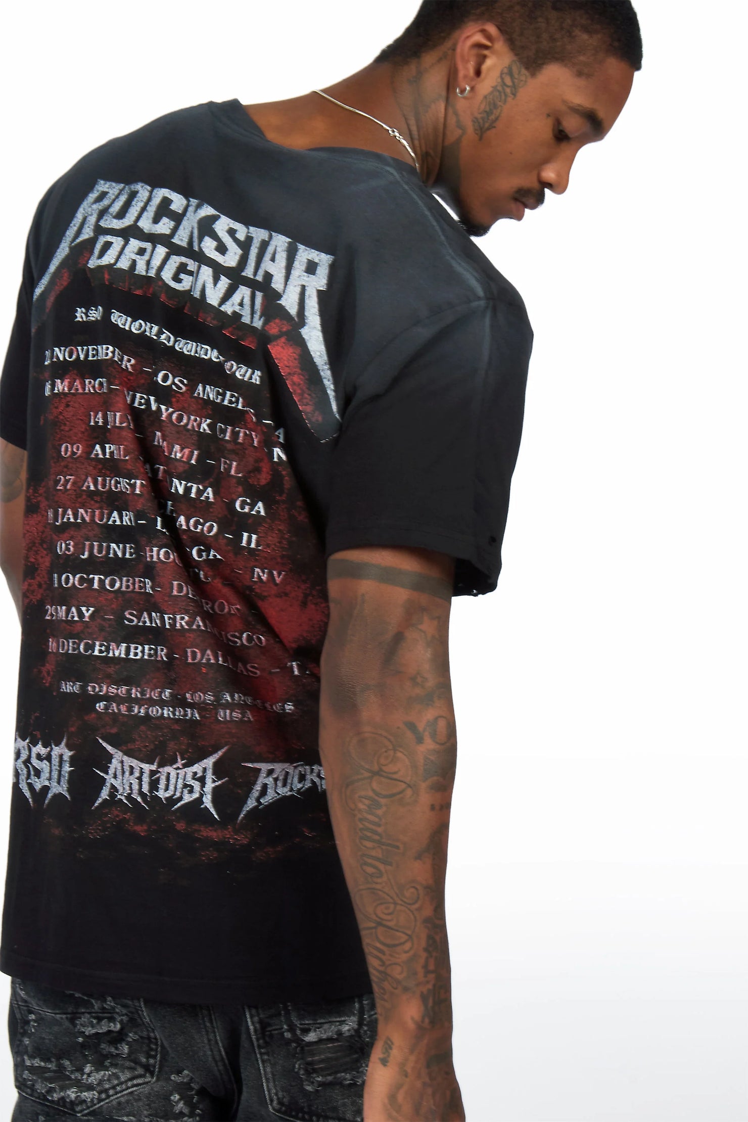 Cayson Black Oversized Graphic T-Shirt